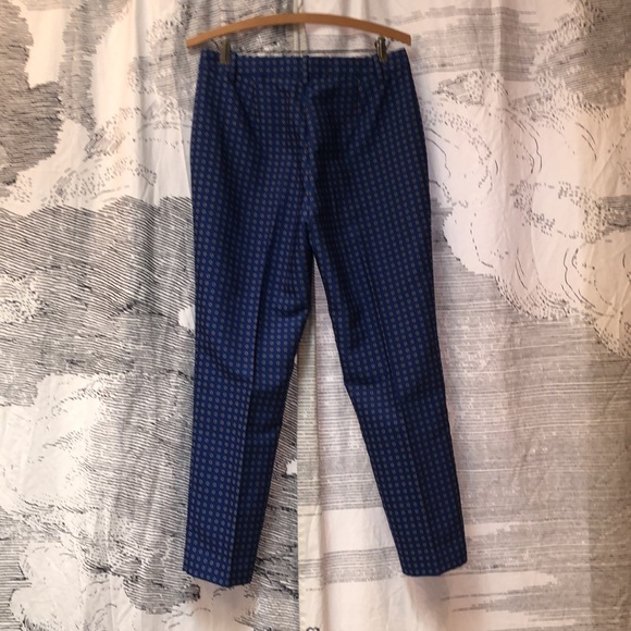 J.Crew EUC Blue Patterned Pants Size 4 - Picture 8 of 11